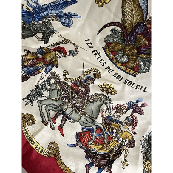 HERMES Carre 90 Multicolor Les Fetes du Roi Soleil Silk - Picture 4 of 9
